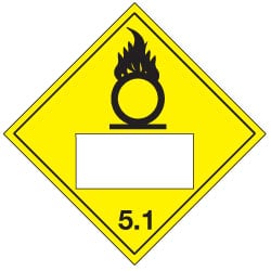 UN Placard Oxidizing Agent 5.1 Sign