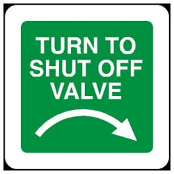 Turn to shut off valve Clockwise Sign