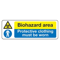 Biohazard Area Protective Clothing Sign