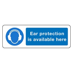 Ear Protection Available Here Sign