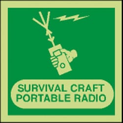 Survival Craft Portable Radio Symbol Sign