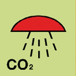 Space Protected By CO2 Sign