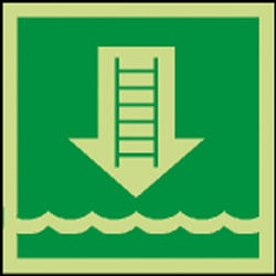 Embarkation Ladder Pictorial Photoluminescent Sign