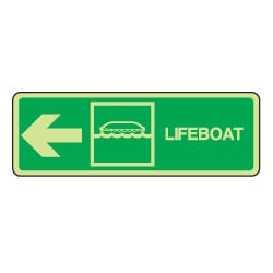 Lifeboat Arrow Left Sign
