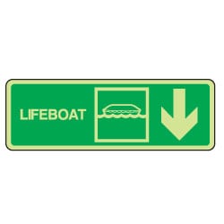 Lifeboat Arrow Down Sign