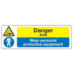 Danger Acid Wear Personal Protective Equipment Sign