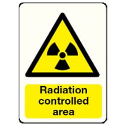 Radiation controlled area Sign