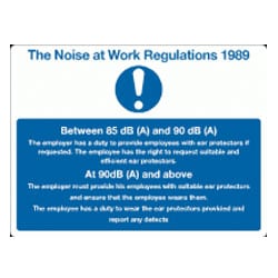 Noise At Work Regulations Sign