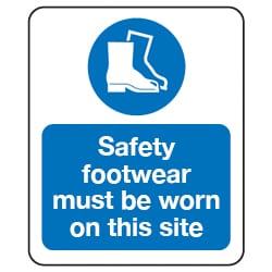 Safety Footwear must be worn on this site Sign