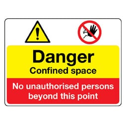 Danger Confined Space Multi Sign