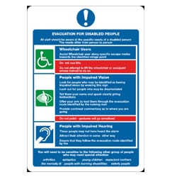 Blue Fire action for disabled people sign