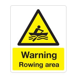 Warning Rowing Area Sign