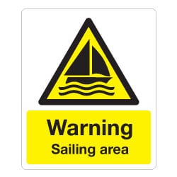 Warning sailing area Sign
