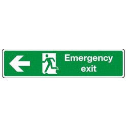 Emergency Exit Man Running Left with Arrow Sign