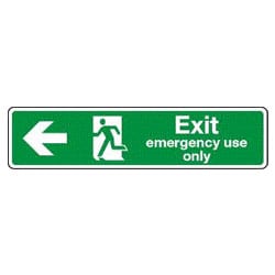 Emergency Use Only Man Running Left Sign