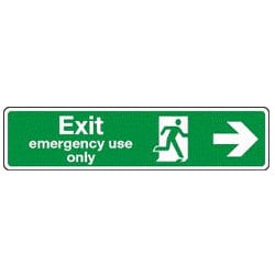 Emergency Use Only Man Running Right Sign