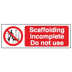 Scaffolding incomplete Sign