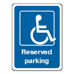 Reserved Parking Sign with disabled symbol Sign