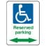 Disabled Reserved parking with arrows sign