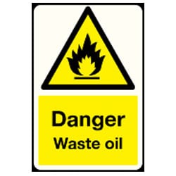 Danger Waste Oil Sign