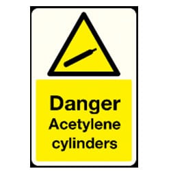 Danger Acetylene Cylinders Sign