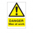 A Board Sign - Danger Men at Work - Self Adhesive Sticker.