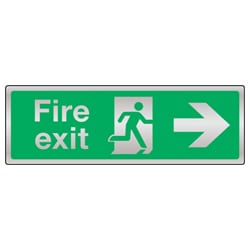 Fire Exit - Man Running Right Prestige Range Sign