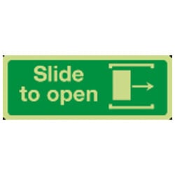 Slide to open - Right Sign (Photoluminescent)