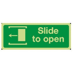 Slide to open Left Sign (Photoluminescent)