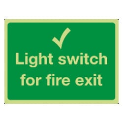 Light Switch for Fire Exit Sign (Photoluminescent)