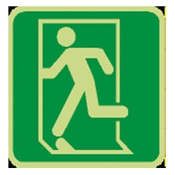 Man Running Left Symbol Fire Exit Sign (Photoluminescent)