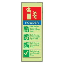 Powder Fire Extinguisher Sign (Photoluminescent)