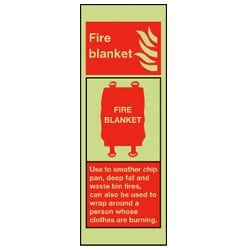 Fire Blanket Sign (Photoluminescent)