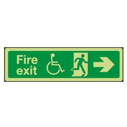 Man Running Right with Disabled Symbol Sign (Photoluminescent)