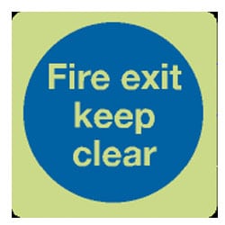 Fire Exit Keep Clear Sign - Photoluminescent