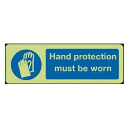 Hand Protection must be worn sign (Photoluminescent)