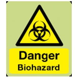 Danger Biohazard Sign (Photoluminescent)