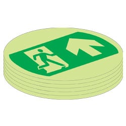 Fire Exit Photoluminescent Floor Marker - Pack of 10