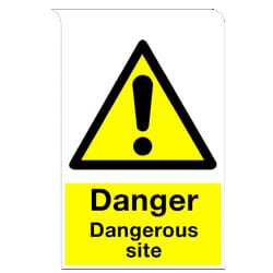 Roll Top Signs - Danger Dangerous Site