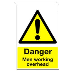 Roll Top Signs - Danger Men working overhead