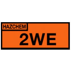 Hazchem 2WE Sign (Type A)
