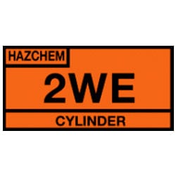 Hazchem 2WE Cylinder Sign (Type A1)