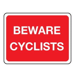 Beware Cyclists Sign