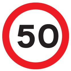 50 mph Traffic Sign