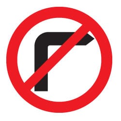 No Right Turn Traffic Sign