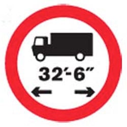 Maximum Vehicle Length 32'- 6 Sign