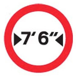 Vehicle Width Road Sign