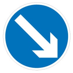 Keep Right Directional Arrow Sign