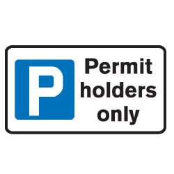 Permit holders only Parking Sign