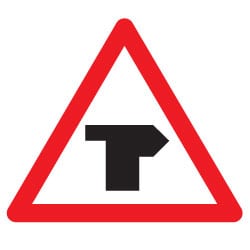 Warning T Junction Right Road Sign